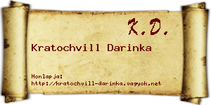 Kratochvill Darinka névjegykártya